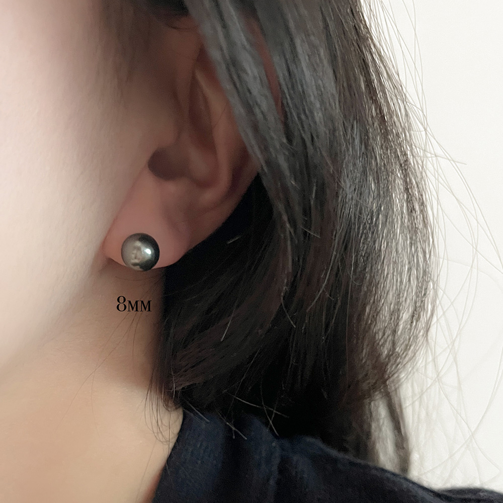 14K골드 스와로브스키 진주 귀걸이 그레이 흑진주 6mm-12mm 4가지 혼주 상견례 이미지 7