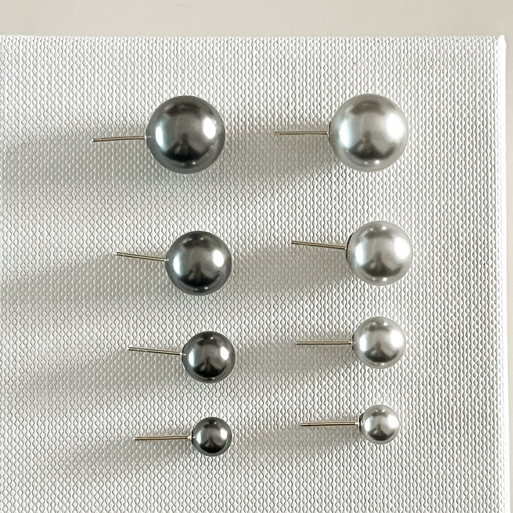 14K골드 스와로브스키 진주 귀걸이 그레이 흑진주 6mm-12mm 4가지 혼주 상견례 - 상세 이미지 4