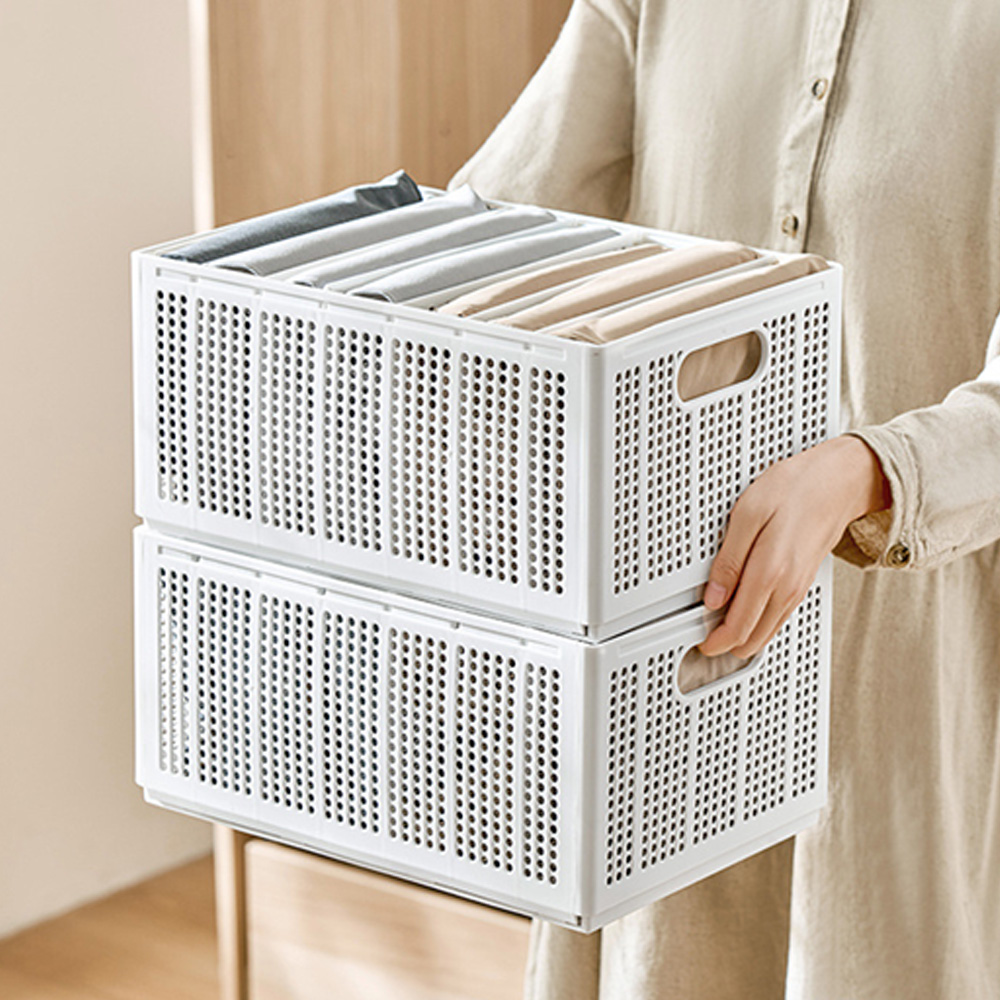 칸조절 옷정리함 M 리빙박스 옷정리트레이 옷장수납함 바지 정리함