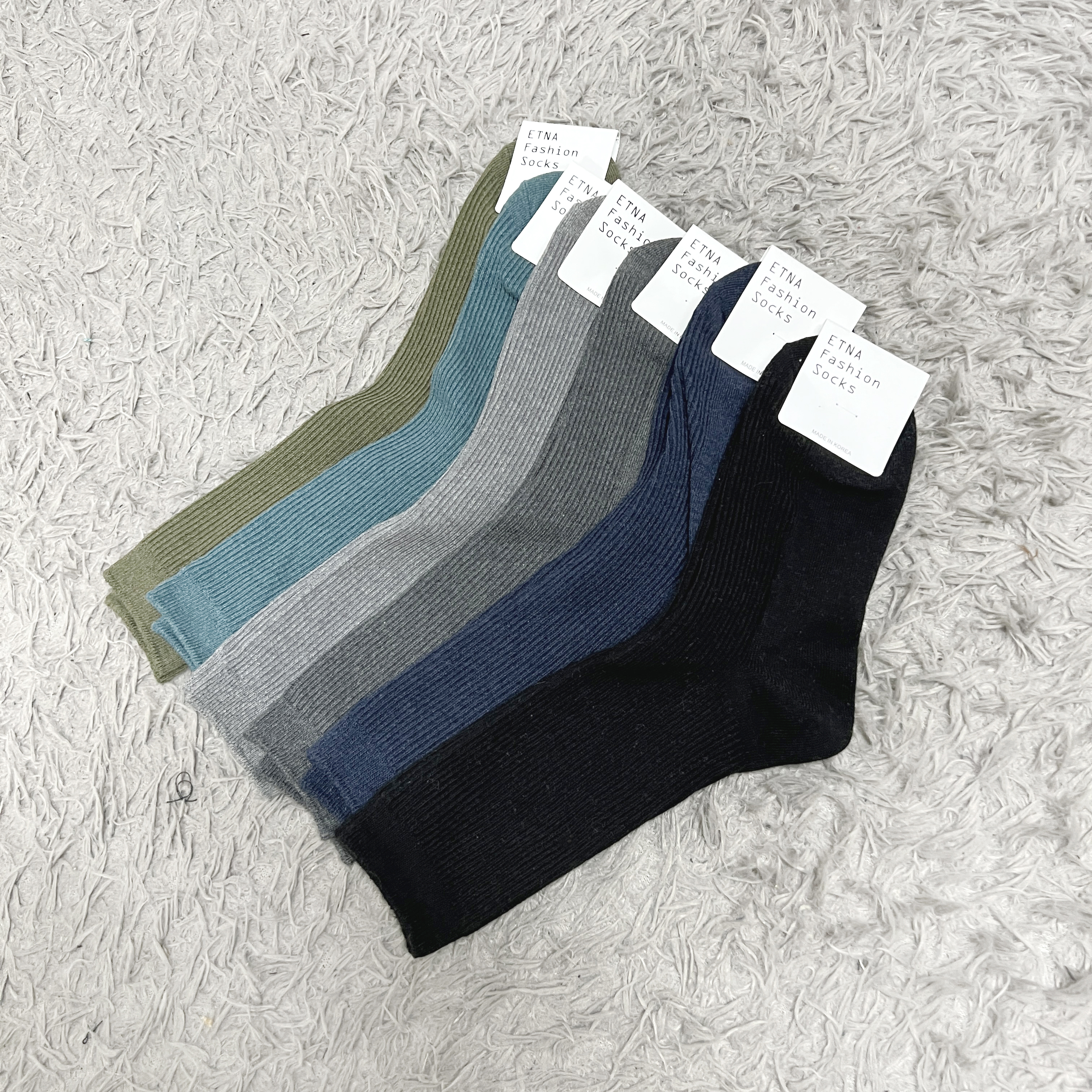 [11color] 잔골지 컬러 장목 양말 - 상세 이미지 3