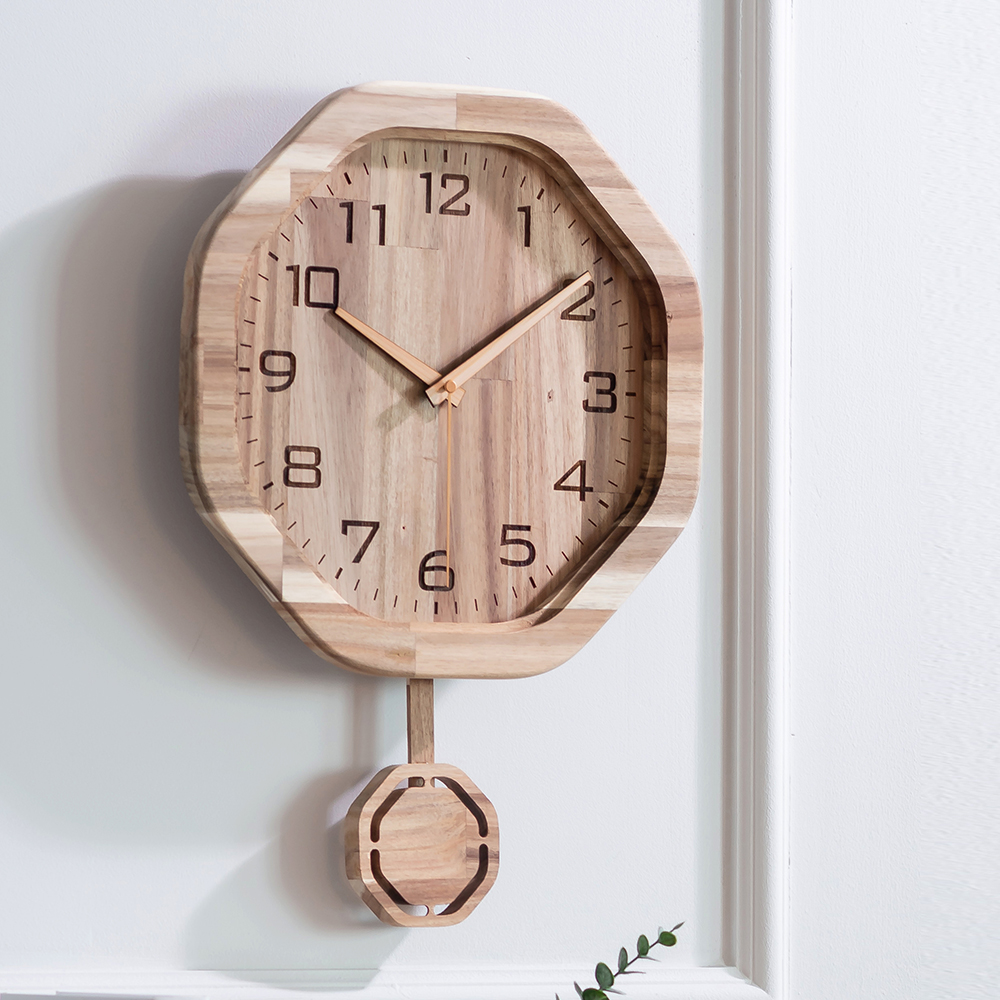 국산 플라이토 엔틱 무소음 추 벽시계 인테리어 벽걸이 거실 사무실 우드 디자인 벽시계
