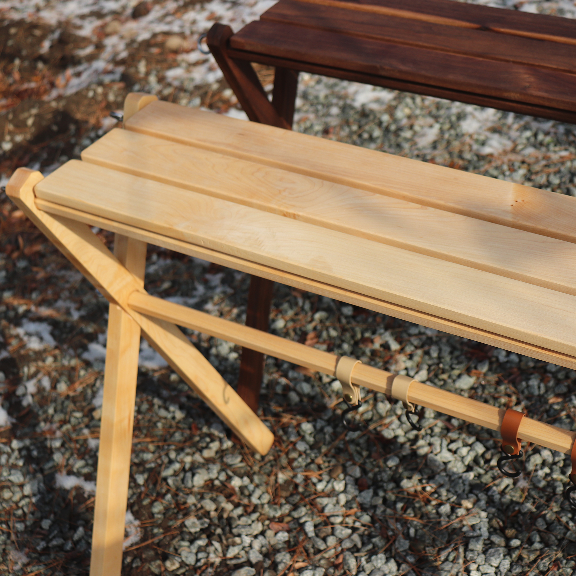 메이플 우드 인디언행어 테이블 겸용 캠핑 우드행어 원목행거