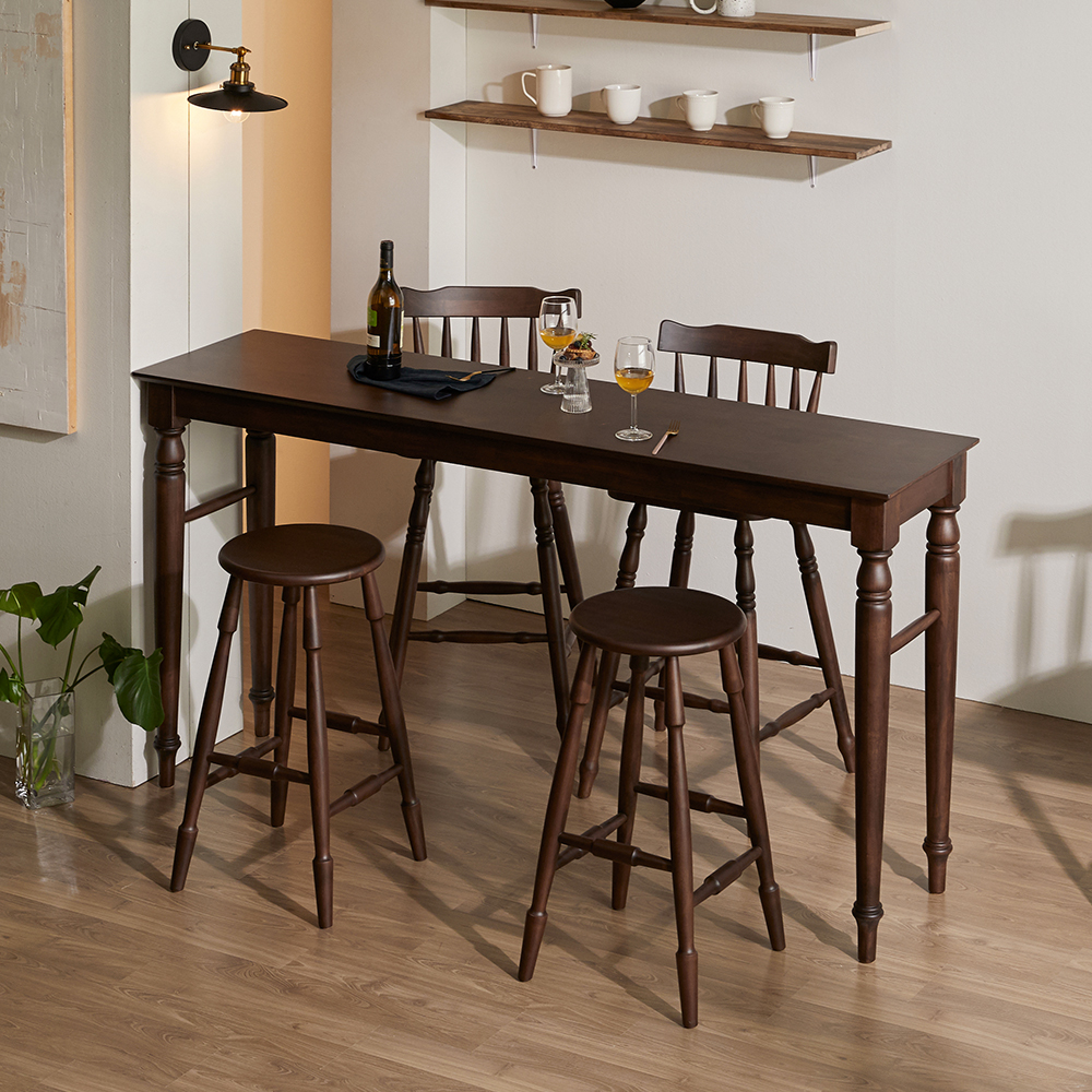 로맨틱캬바레 웨스턴 원목 바 테이블 빈티지 카페 고무나무 월넛 엔틱 1200 사이즈