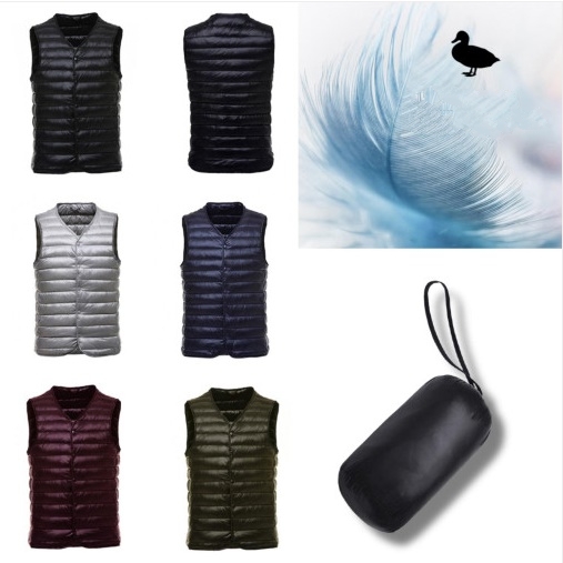초경량 경량 조끼 퀼팅 베스트 가벼운 조끼 얇은 조끼 따뜻한 구스 다운 패딩