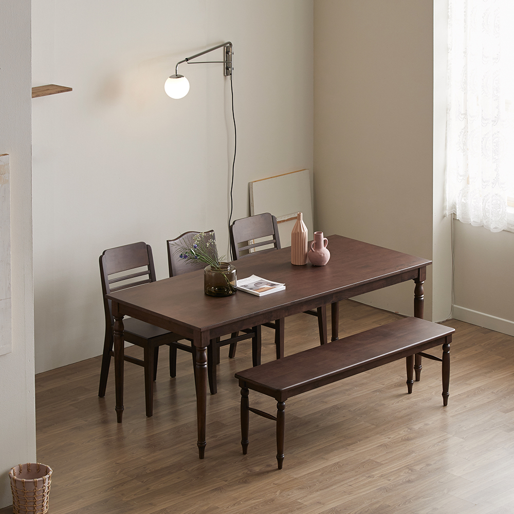 로맨틱캬바레 원목 벤치 카페 빈티지 인테리어 식탁의자 1200