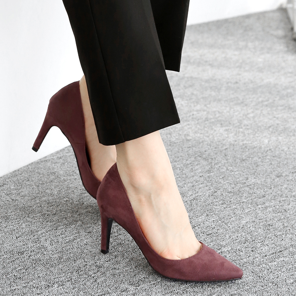스웨이드 스틸레토힐 발편한구두 여자정장구두 8cm - 상세 이미지 4