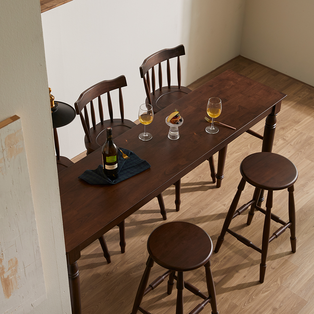 로맨틱캬바레 웨스턴 원목 바 테이블 빈티지 카페 고무나무 월넛 엔틱 1200 사이즈