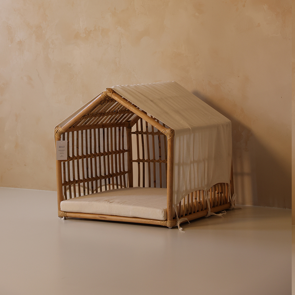 헤일리 Elisha 원목 강아지집 (패브릭 천 포함)