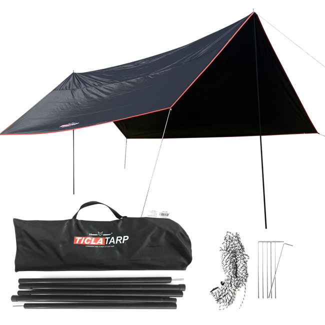 빈슨메시프 티클라 렉타 타프 풀구성 차박 캠핑 타프스크린 그늘막 300x300cm, 브라운