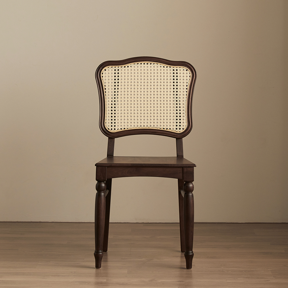 로맨틱캬바레 1965 카페 빈티지 원목 라탄 의자 고무나무 엔틱 체어