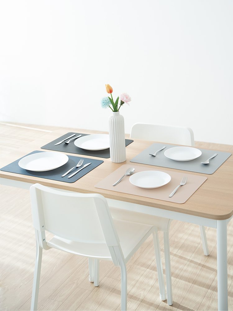 할메이드 사각형 가죽 방수 식탁 테이블 매트