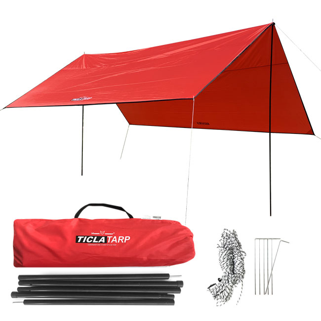 빈슨메시프 티클라 렉타 타프 풀구성 차박 캠핑 타프스크린 그늘막 300x300cm, 브라운