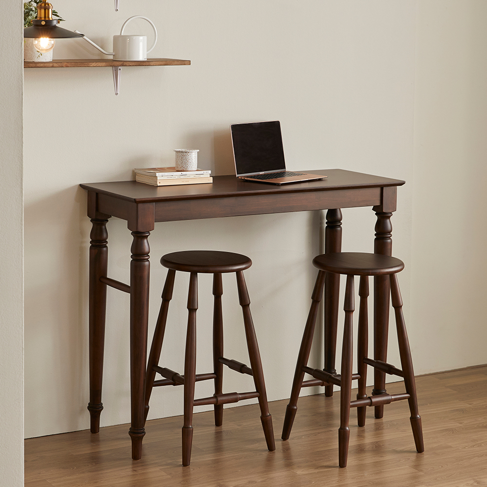 로맨틱캬바레 웨스턴 원목 바 테이블 빈티지 카페 고무나무 월넛 엔틱 1200 사이즈