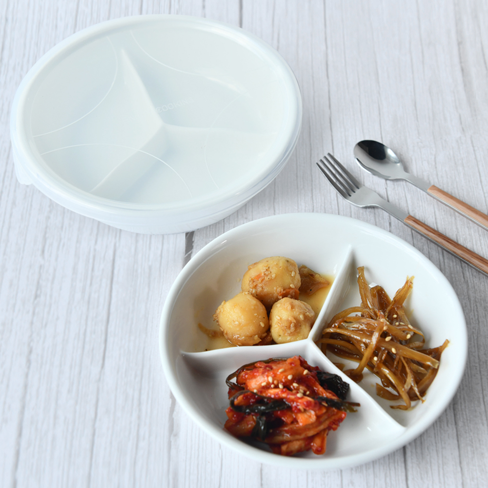 3칸 도자기 나눔 반찬통 찬기 나눔접시 칸칸이 - 상세 이미지 5