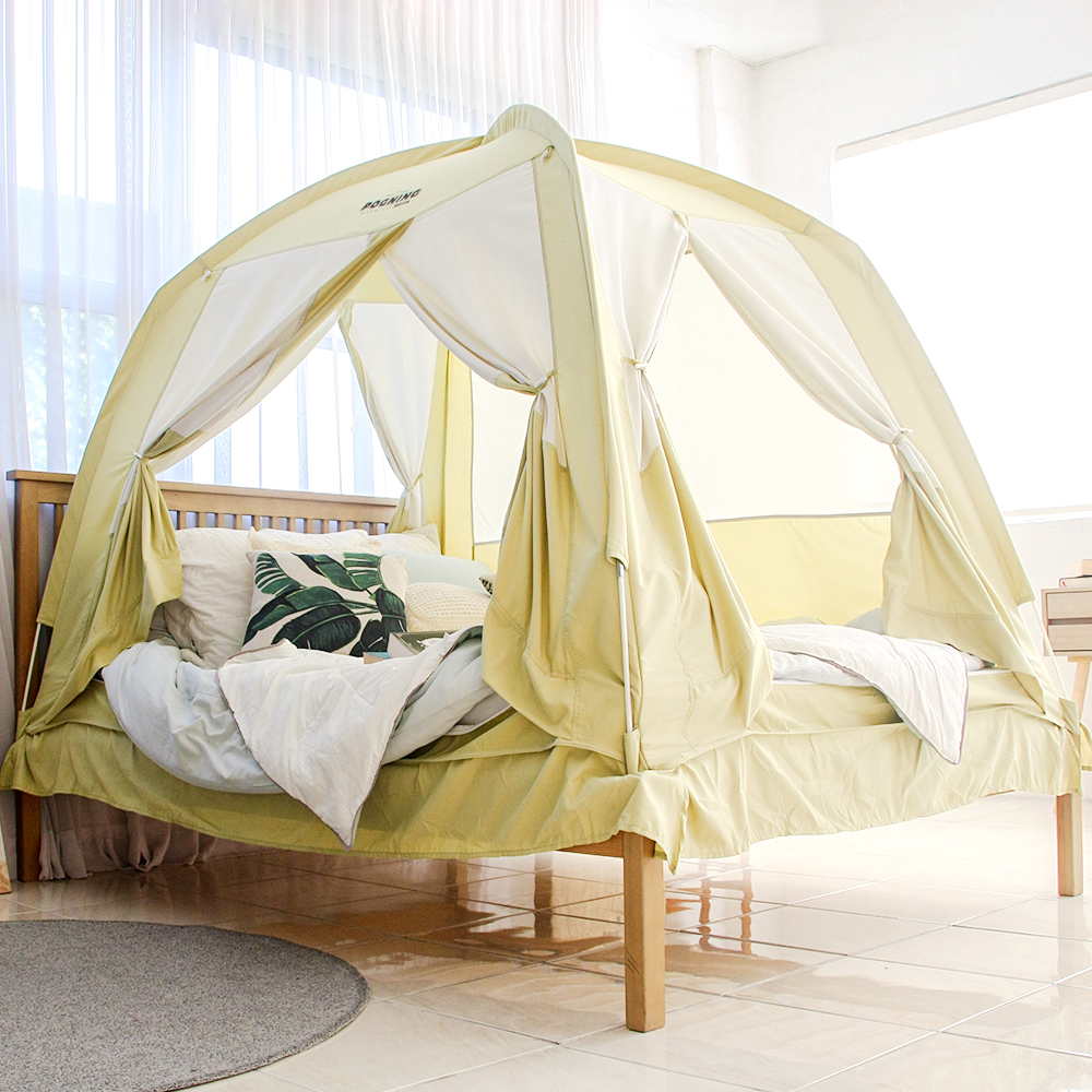 빈슨메시프 포그닝 난방텐트 패브릭 더블 퀸 실내 침대 방한 보온 사각 수면 텐트