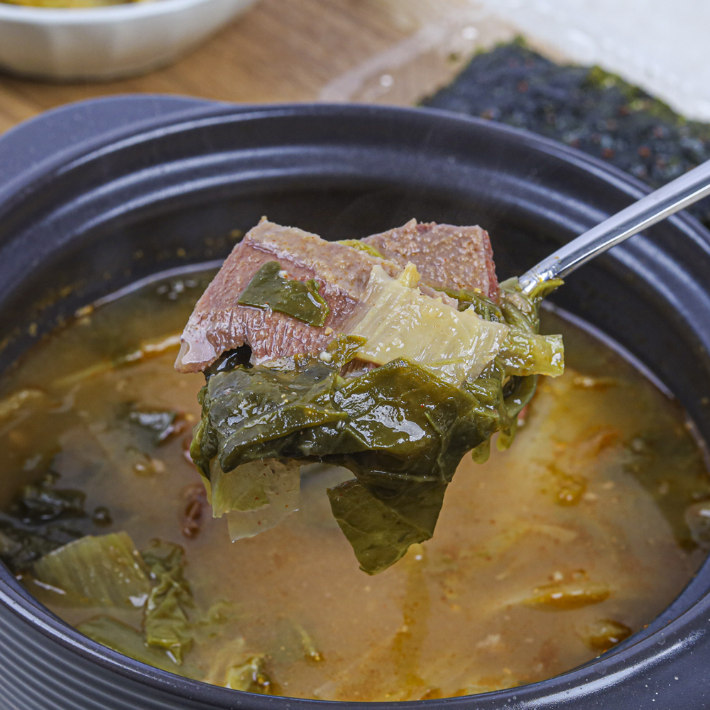 한우 사골 우거지 해장국 1kg 인천맛집 국밥 캠핑음식  유진네국집 석바위시장 - 상품 이미지