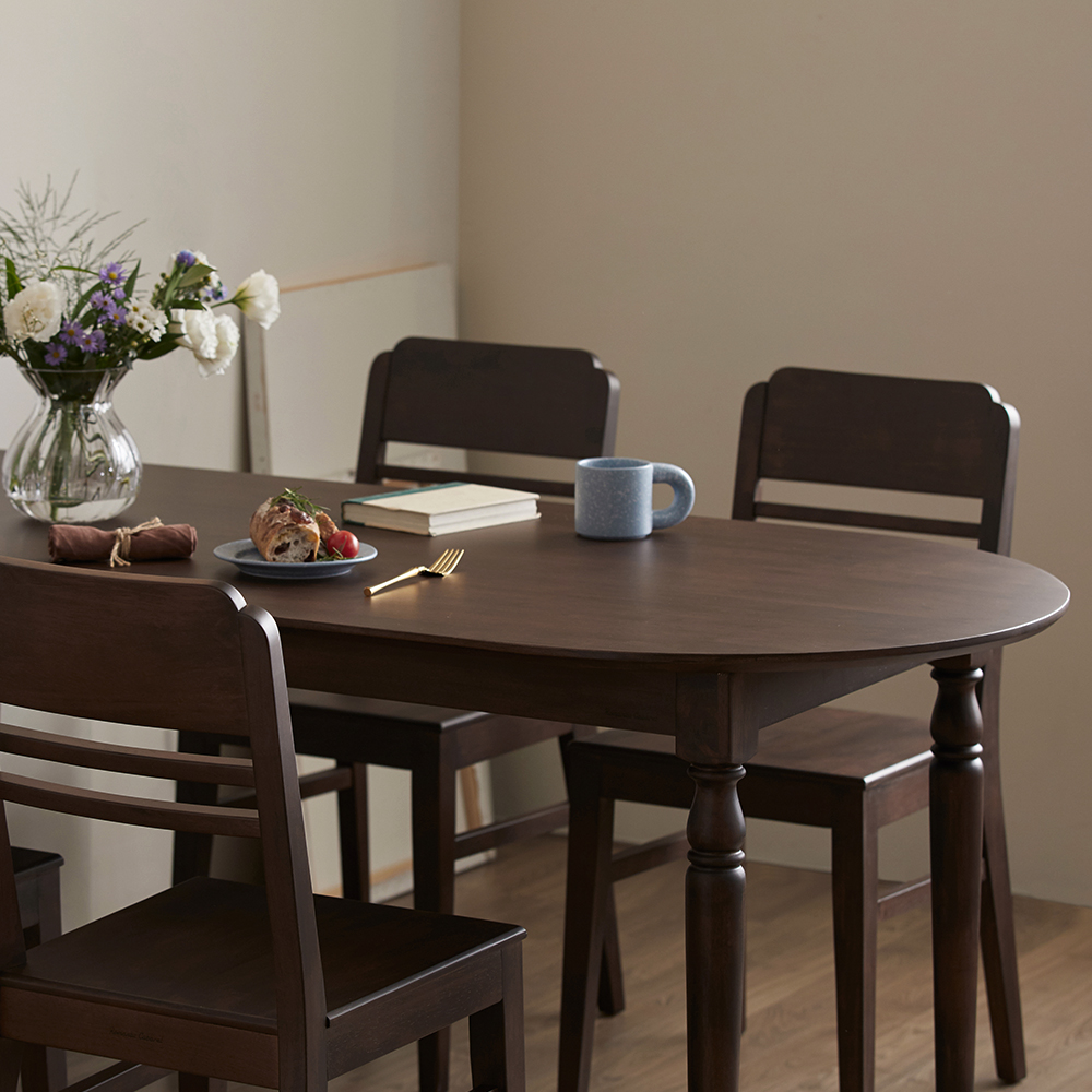 로맨틱캬바레 1964 카페 빈티지 원목 의자 고무나무 엔틱 체어