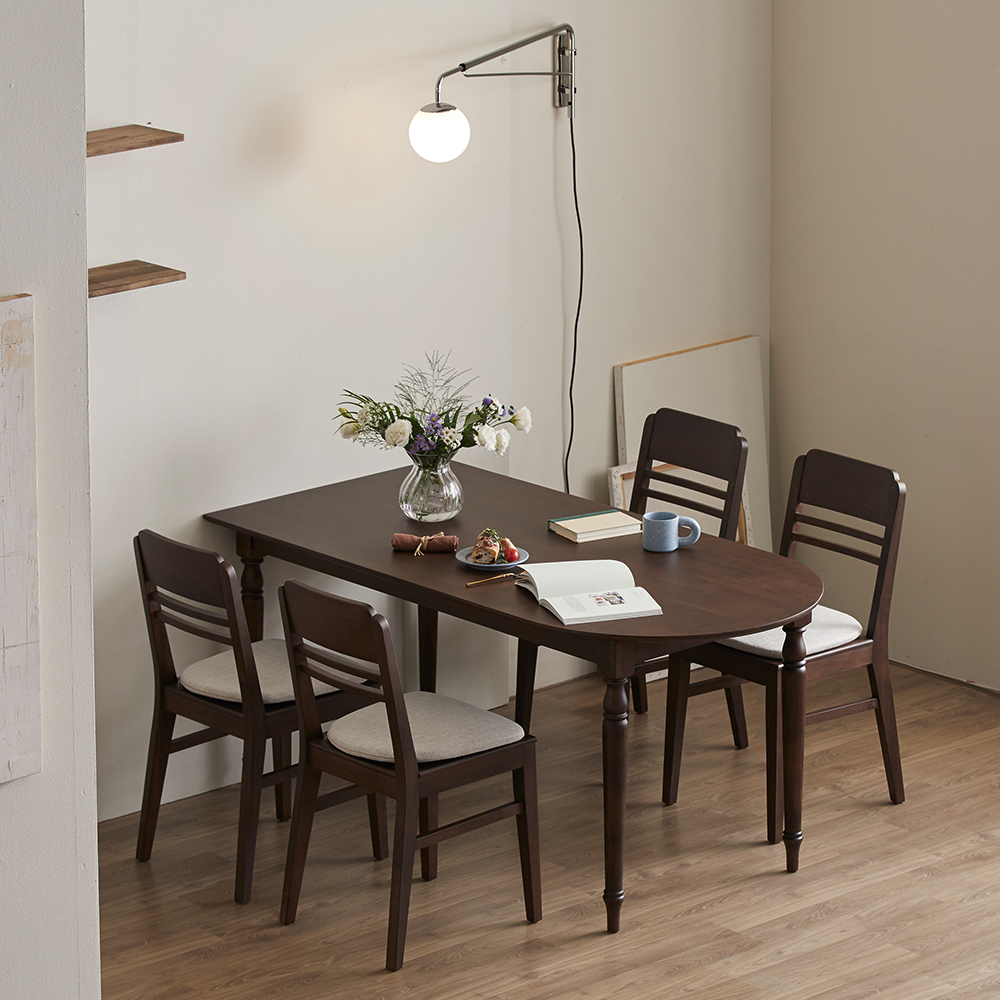 로맨틱캬바레 1964 카페 빈티지 원목 의자 고무나무 엔틱 체어