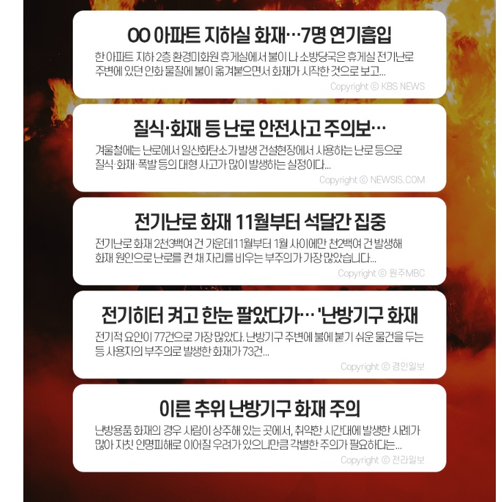 미니 오방 난로 가정용 난방 기구 업소용 5면 난로 히터기