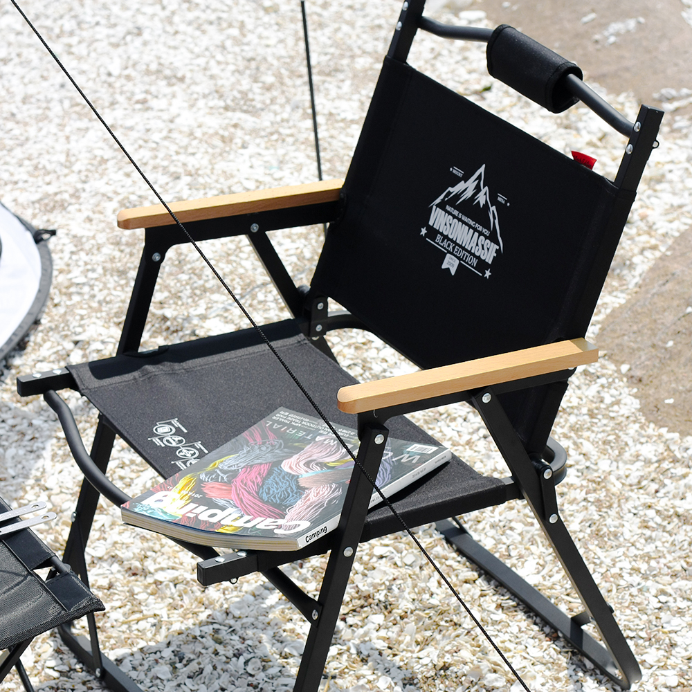 빈슨메시프 폴딩 로우체어 경량 알루미늄 공원 나들이 피크닉 캠핑의자 블랙, 1개