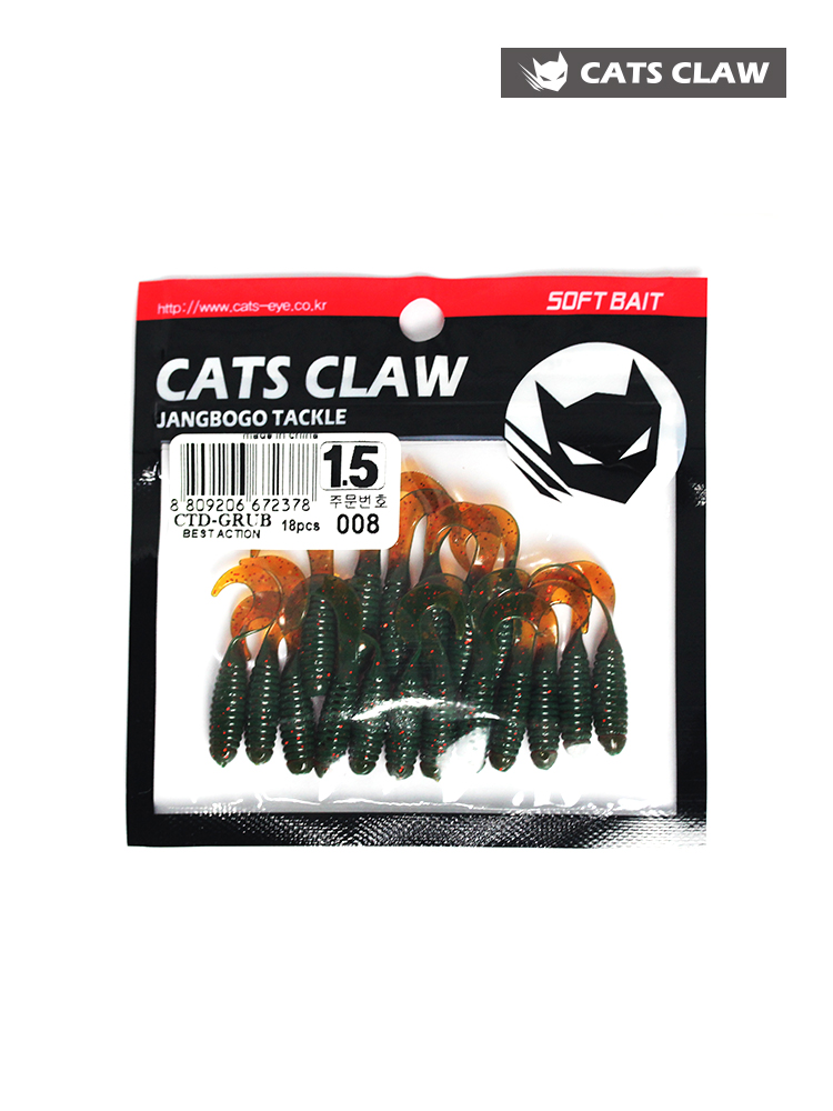 캣츠크로우 CTD-18 3.8cm(1.5인치) 꺽지웜 쏘가리웜 그럽웜 - 상세 이미지 3