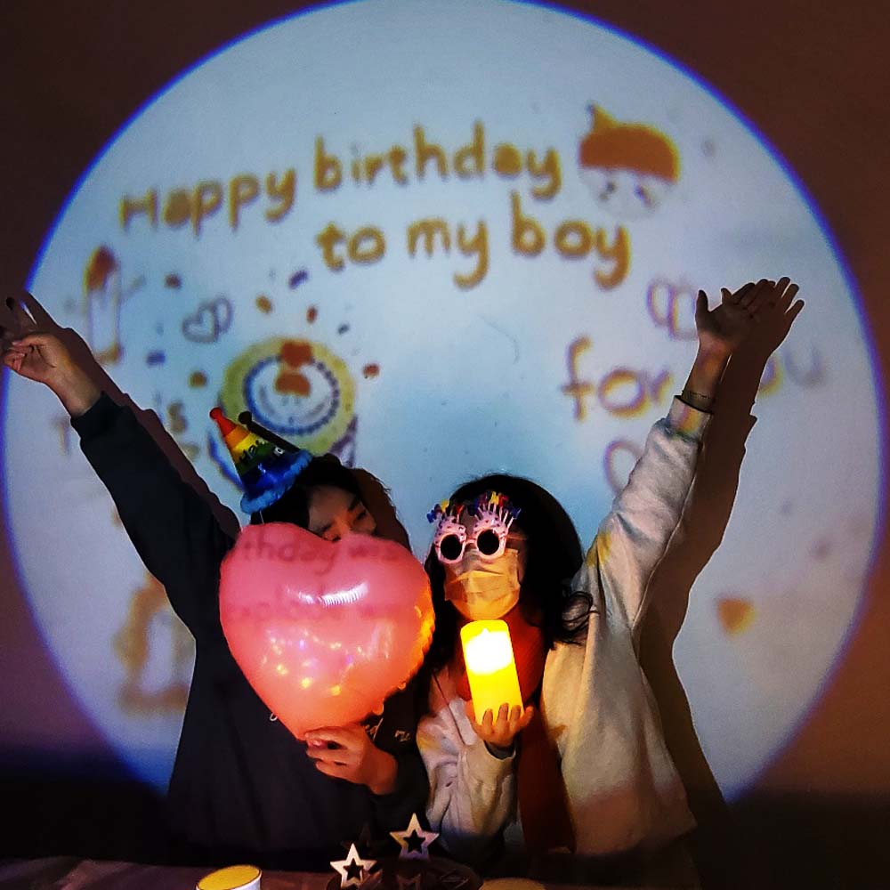젤센 파티빔 생일빔 미니빔 프로젝터 홈파티 감성 파티용품 배경꾸미기 인스타 - 상세 이미지 4