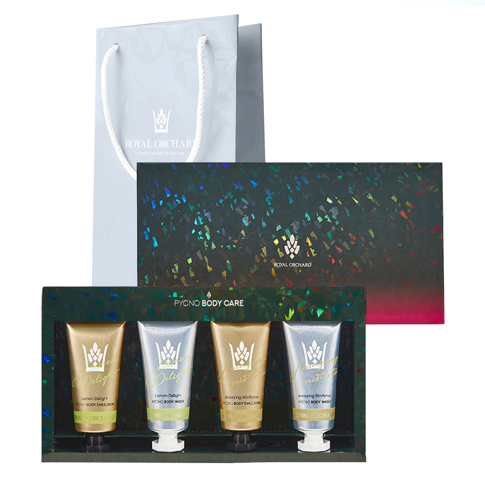 로얄오차드 차(TEA)로 만든 바디로션+바디워시 300ml 4종 선물세트 (피크노제놀 함유) : 로얄오차드