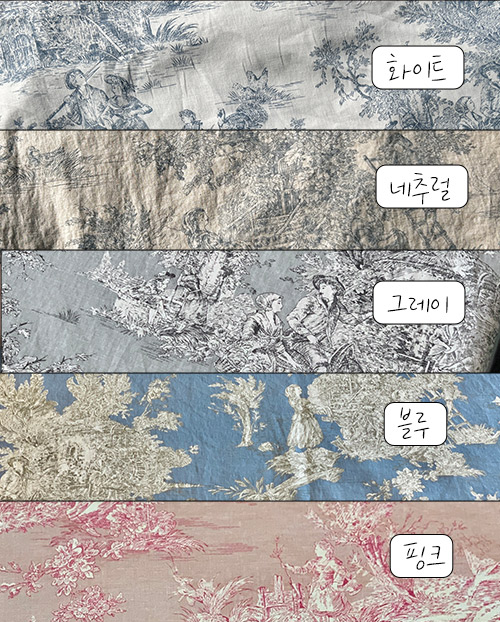 더블유패브릭 프랑스2 워싱처리 15수 린넨 뜨왈 빈티지 원단 앞치마 커튼 소품 천가게 천가게 - 상세 이미지 2