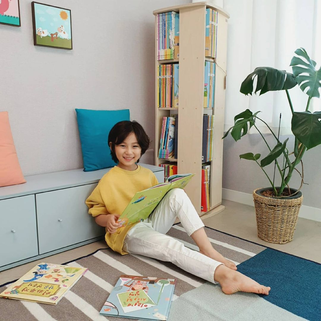 회전책장 아기  유아 키즈 어린이 책장 미르회전책장 4단 33-31-27-25