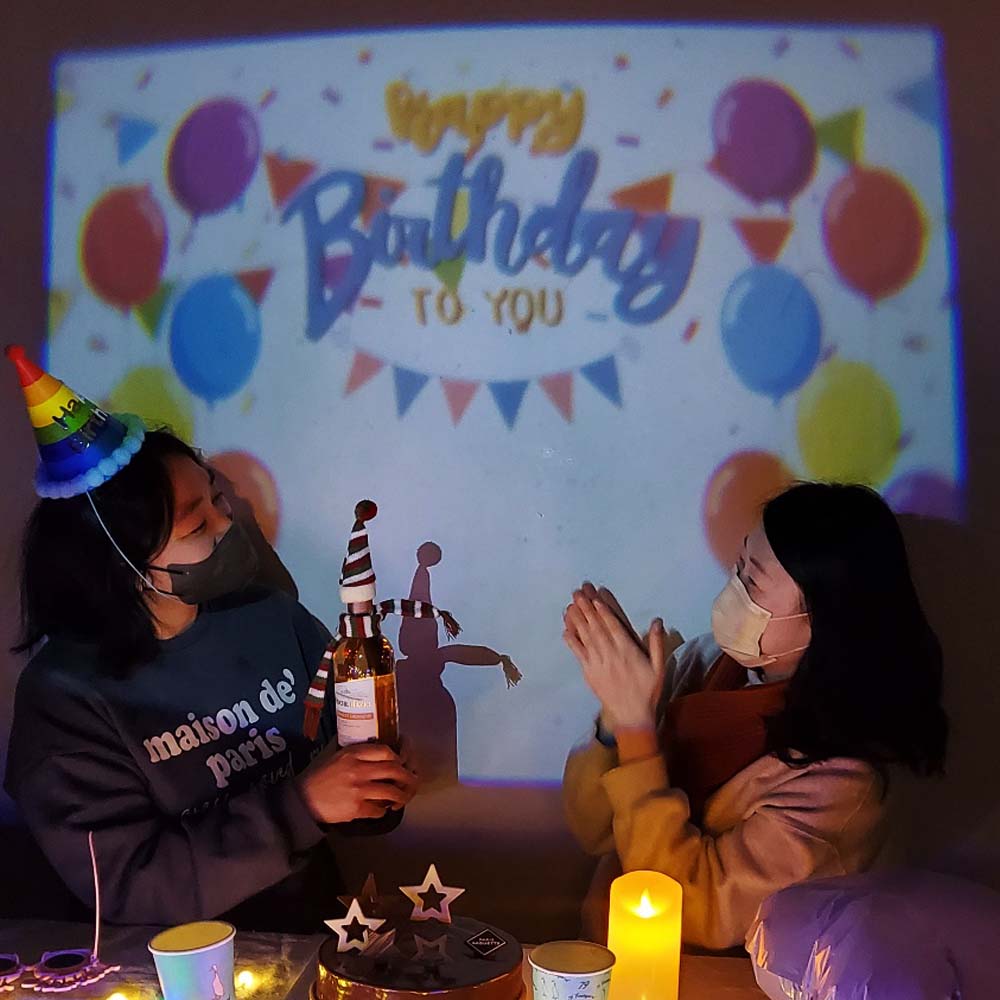 젤센 파티빔 생일빔 미니빔 프로젝터 홈파티 감성 파티용품 배경꾸미기 인스타 - 상세 이미지 3
