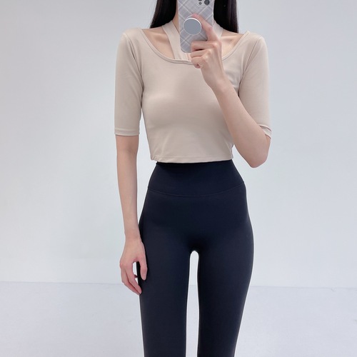 로라벨 펄스 필라테스복 여성 요가복 필라테스 요가 상의 티셔츠 커버업 운동복 반팔 크롭 - 상세 이미지 2