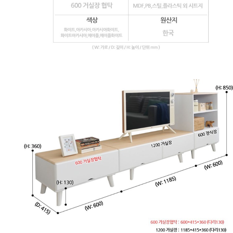 낮은 서랍장 소형 미니 아기 옷 서랍장 양말 안방 서랍장 - 상세 이미지 3