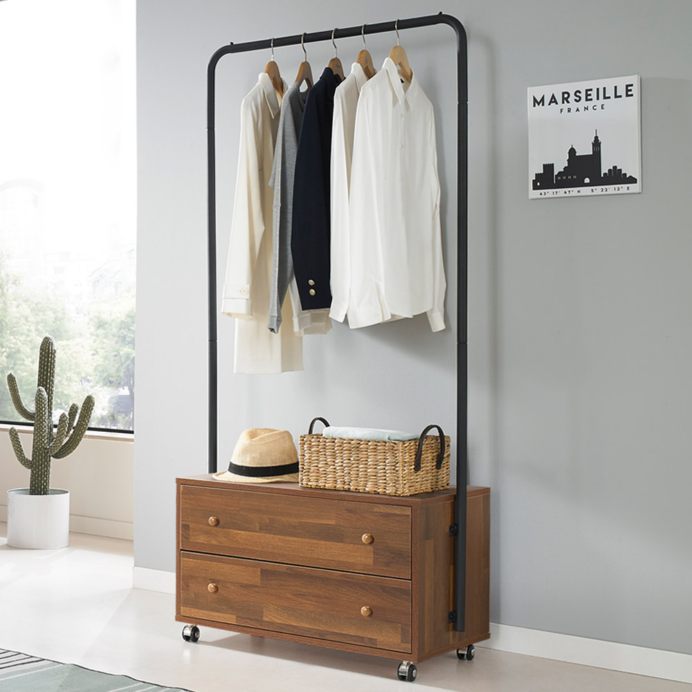 철제 수납장 선반 서랍 행거 스탠드 옷걸이 옷장 수납 800