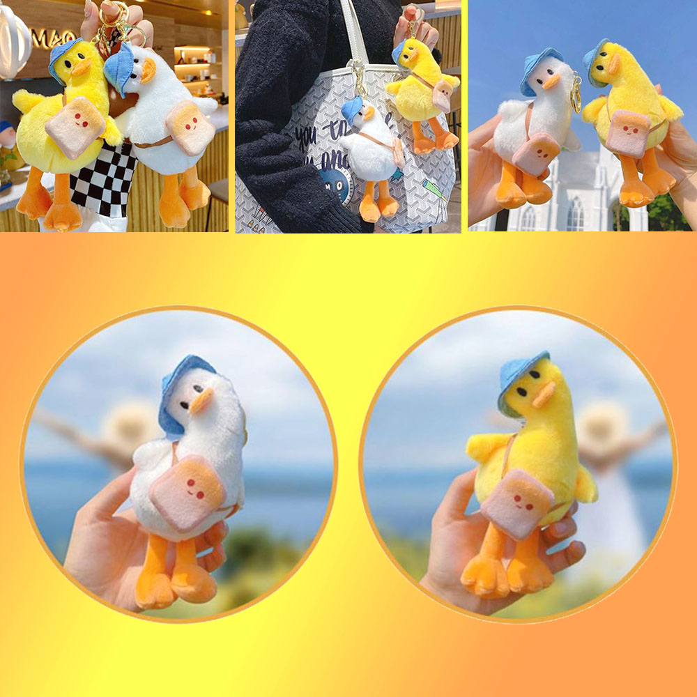 갸우뚱 오리 키링 귀여운 가방장식 duck 백팩 애니멀 스트랩홀더 캐릭터 동물 악세사리 - 상품 이미지