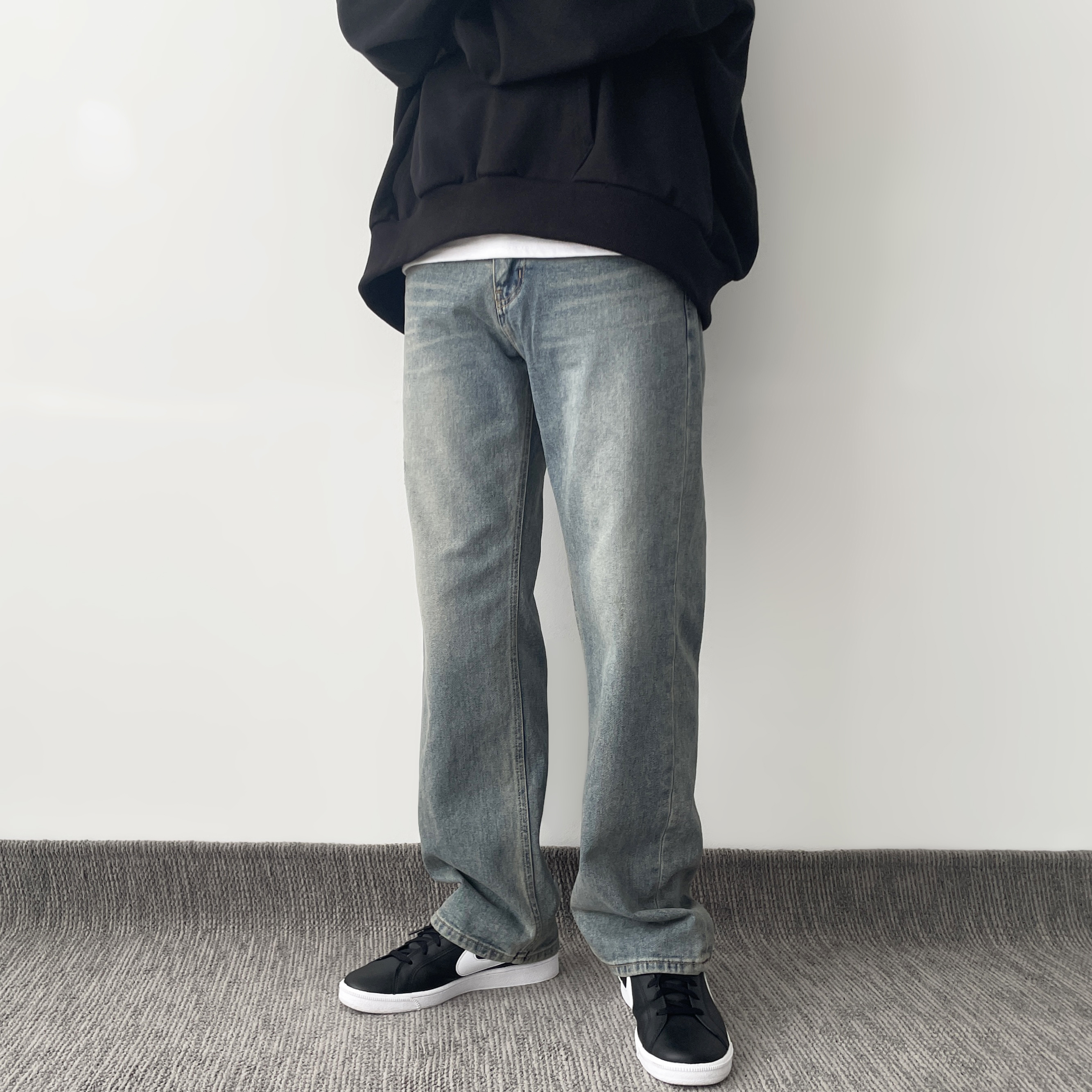 남자일자청바지 빈티지청바지 남자와이드데님 착용 후기 | 사이즈/핏 총정리 - 대표 이미지