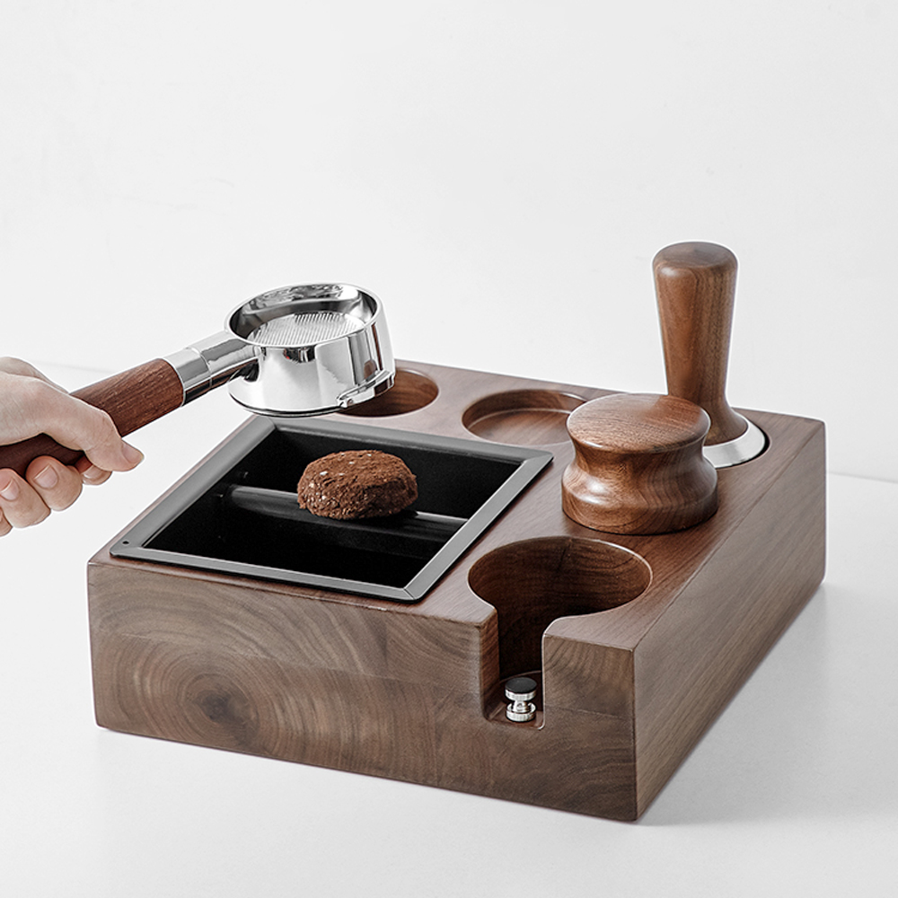칼딘 포터필터 탬퍼 홀더 커피 찌꺼기통 올인원 월넛 멀티 넉박스 - 메인 이미지