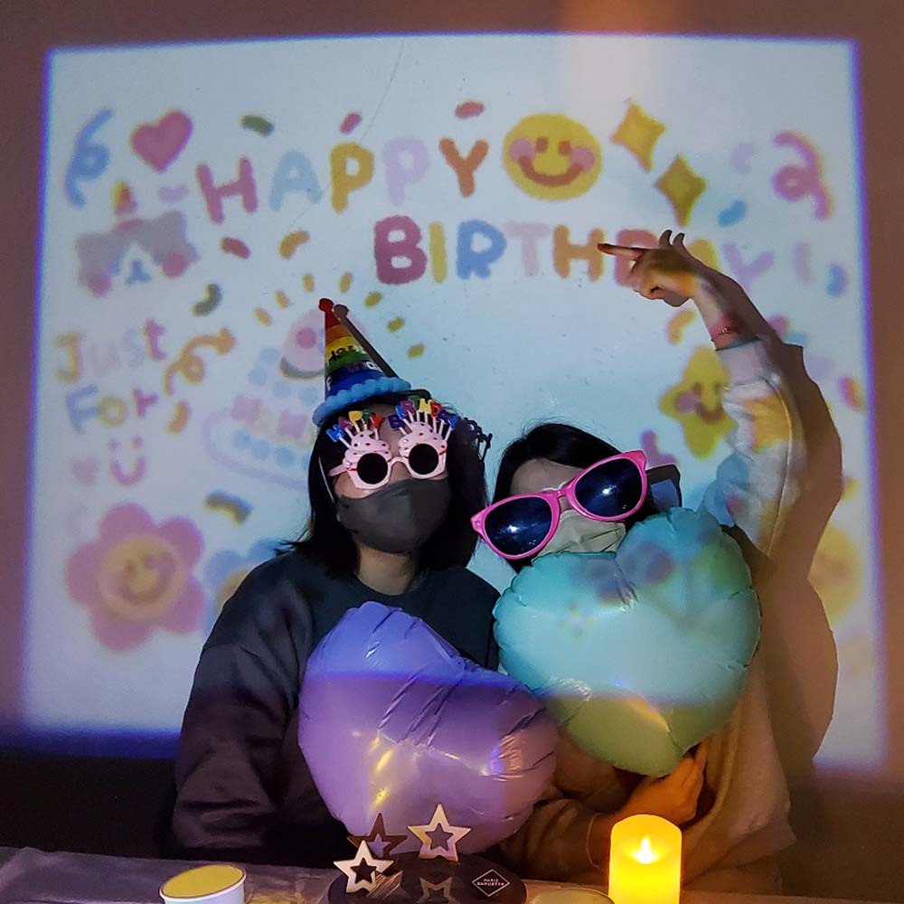 젤센 파티빔 생일빔 미니빔 프로젝터 홈파티 감성 파티용품 배경꾸미기 인스타 - 상세 이미지 5
