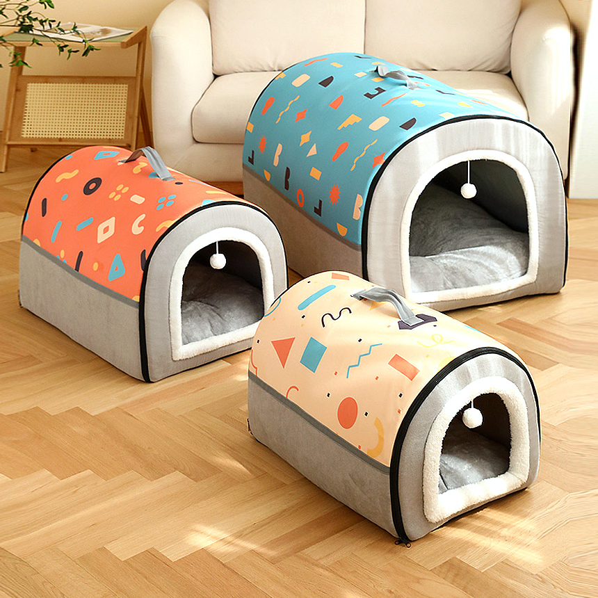 강아지집 중형견 하우스 고양이 숨숨집 겨울 보온 텐트 S