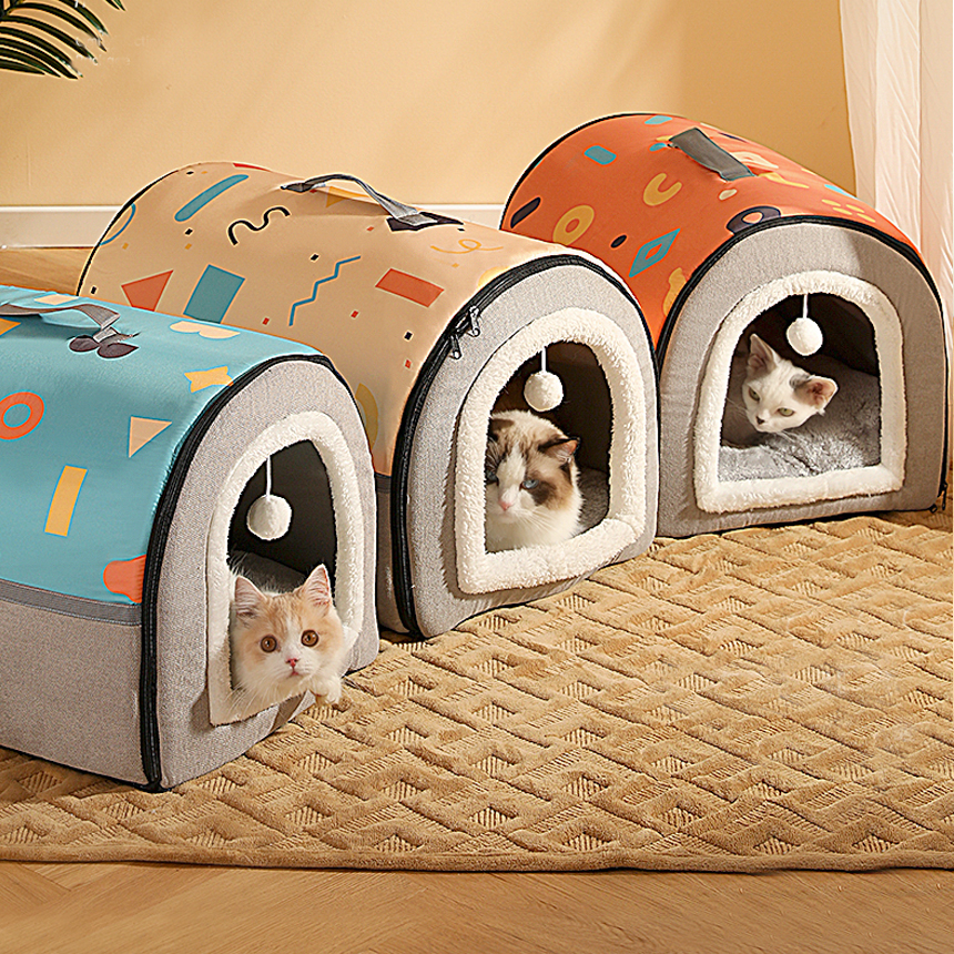 강아지집 중형견 하우스 고양이 숨숨집 겨울 보온 텐트 S