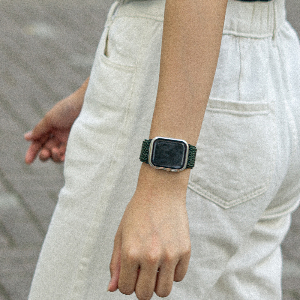 프리사이즈 애플워치 솔로루프 W라인 브레이드 나일론 밴드 스트랩 시계 줄 3 4 5 6 7 SE 8 10 울트라 호환 - 상세 이미지 5