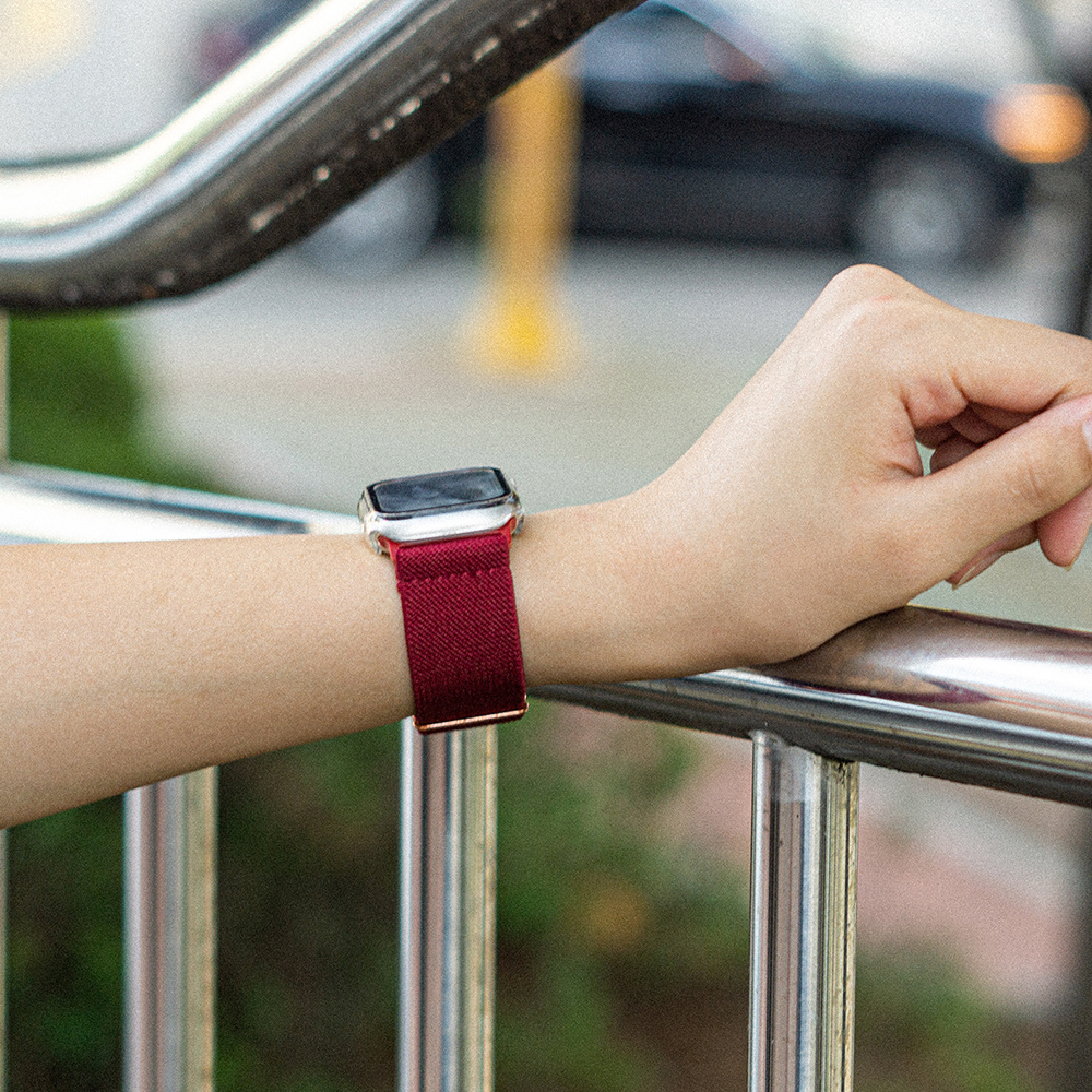 프리사이즈 애플워치 솔로루프 웨빙 브레이드 나일론 밴드 스트랩 시계 줄 3 4 5 6 7 SE 8 10 울트라 호환 - 상세 이미지 5