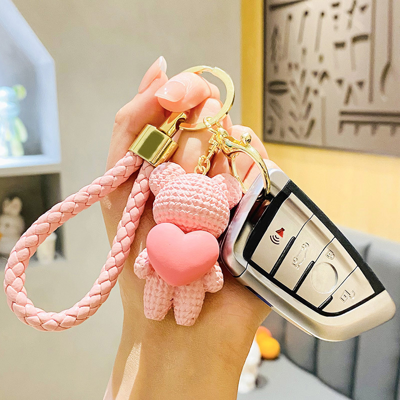 하트 곰돌이 키링 자동차 차키키링 스마트 곰 이미지 7