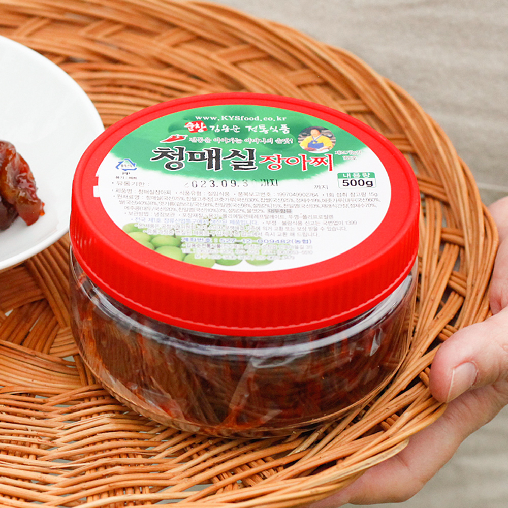 순창 청매실장아찌 아삭아삭 고추장 매실 짱아치 김용순전통식품 500g, 1개 이미지 7