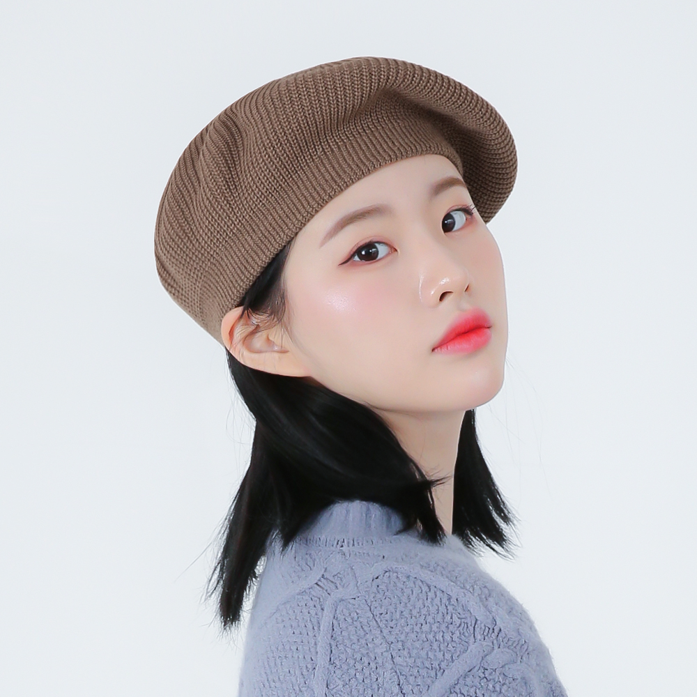 국내생산 심플 울 니트 베레모 여성 무지 화가모자 남자 빵모자 - 상세 이미지 2