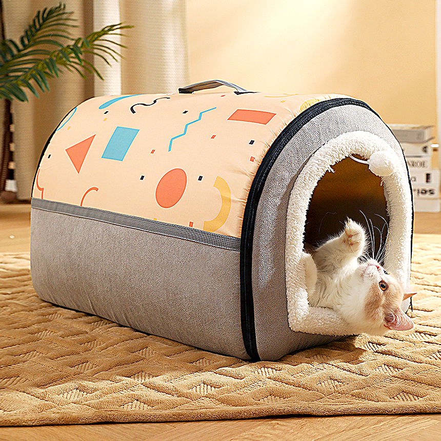 강아지집 중형견 하우스 고양이 숨숨집 겨울 보온 텐트 S