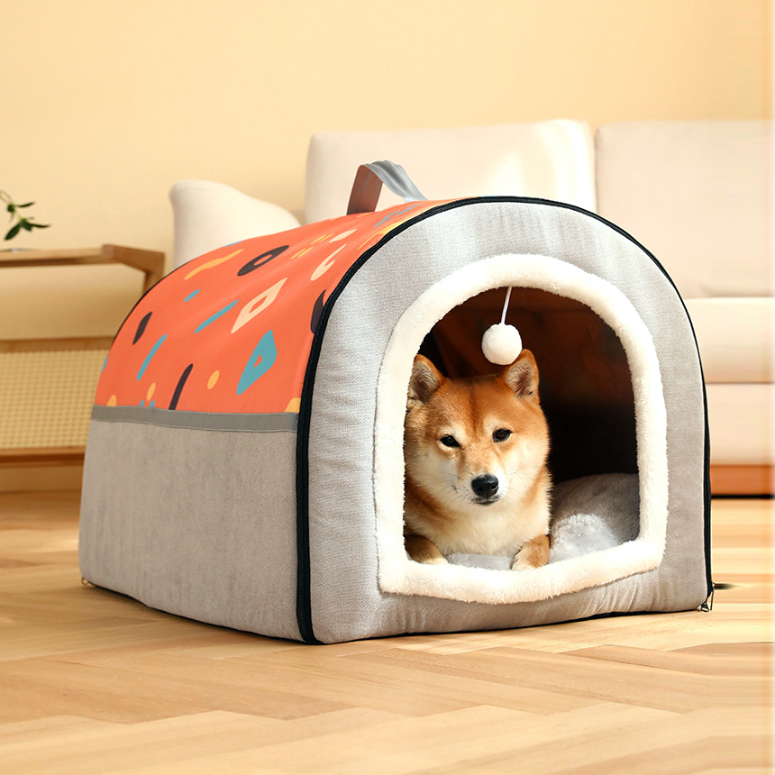 강아지집 중형견 하우스 고양이 숨숨집 겨울 보온 텐트 S