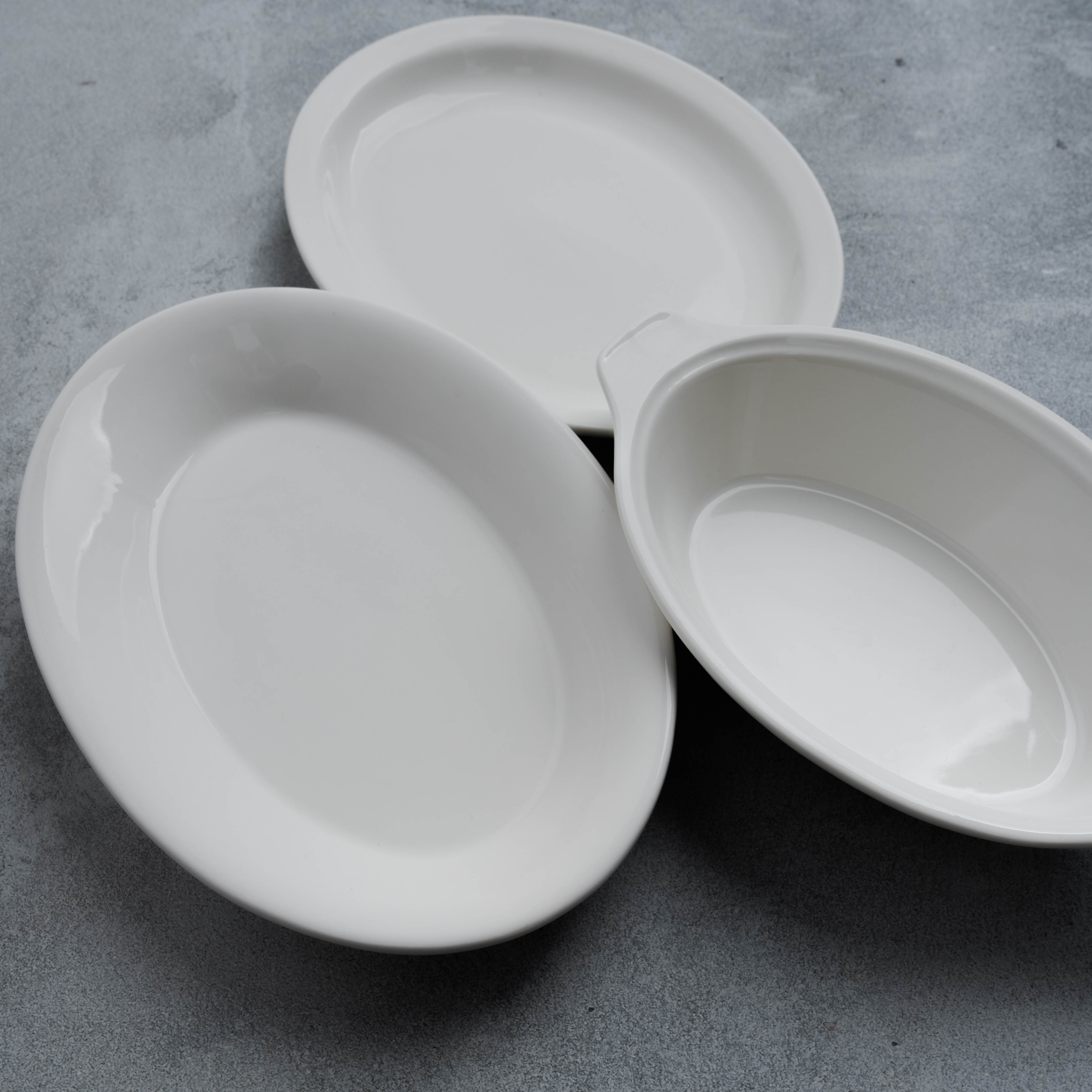 시라쿠스 뉴욕 화이트 샐러드 시리즈 크림 돈까스 원형 접시 18cm