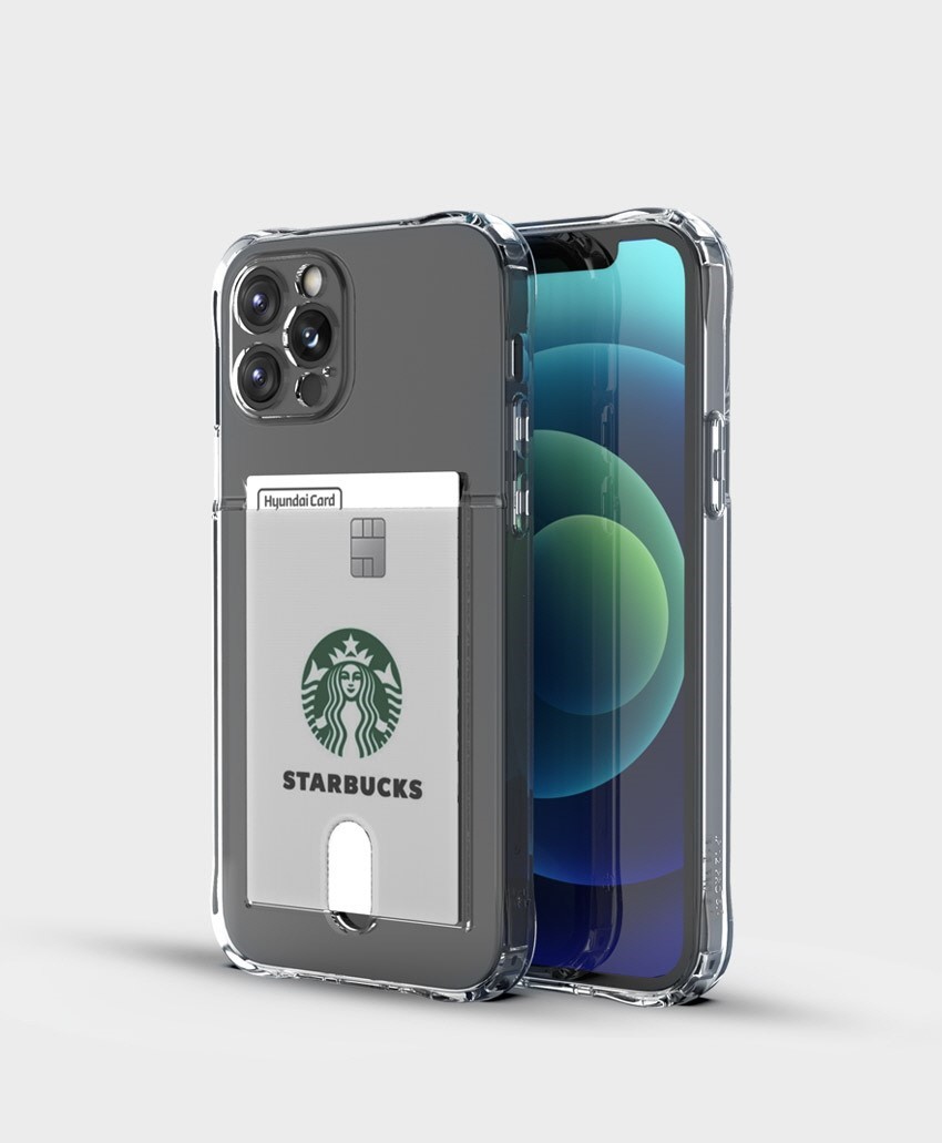 아이폰 15 프로 투명 카드 범퍼 케이스 - 상품 이미지