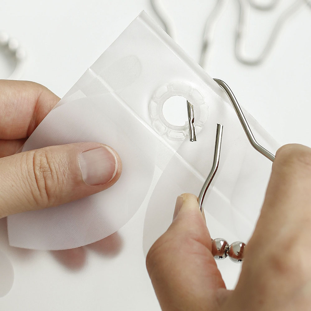 (10개) 화이트 철제 집게링 커튼링 이중 커텐 레일 커튼봉 고리 핀 집게 악세사리 소