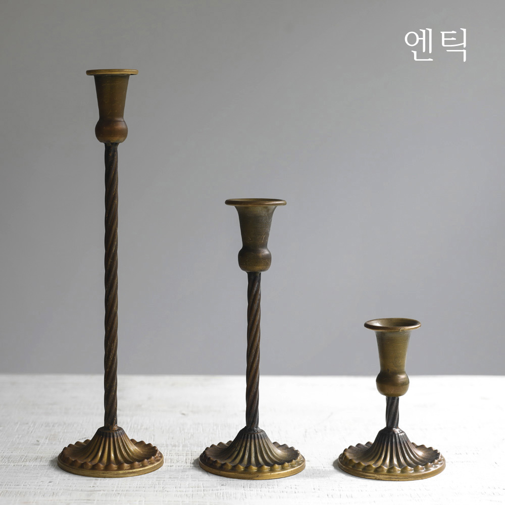 카렐 엔틱 골드 꼬임 빈티지 인테리어 캔들 신주 촛대 홀더 S - 상세 이미지 4